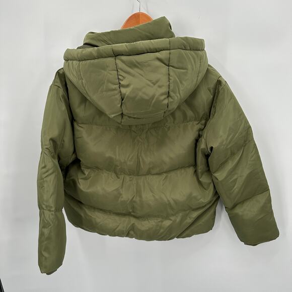JAKKE NWT Evereve Poppy Recyled Puffer Coat Jacket in Olive Green // XS - Picture 12 of 16